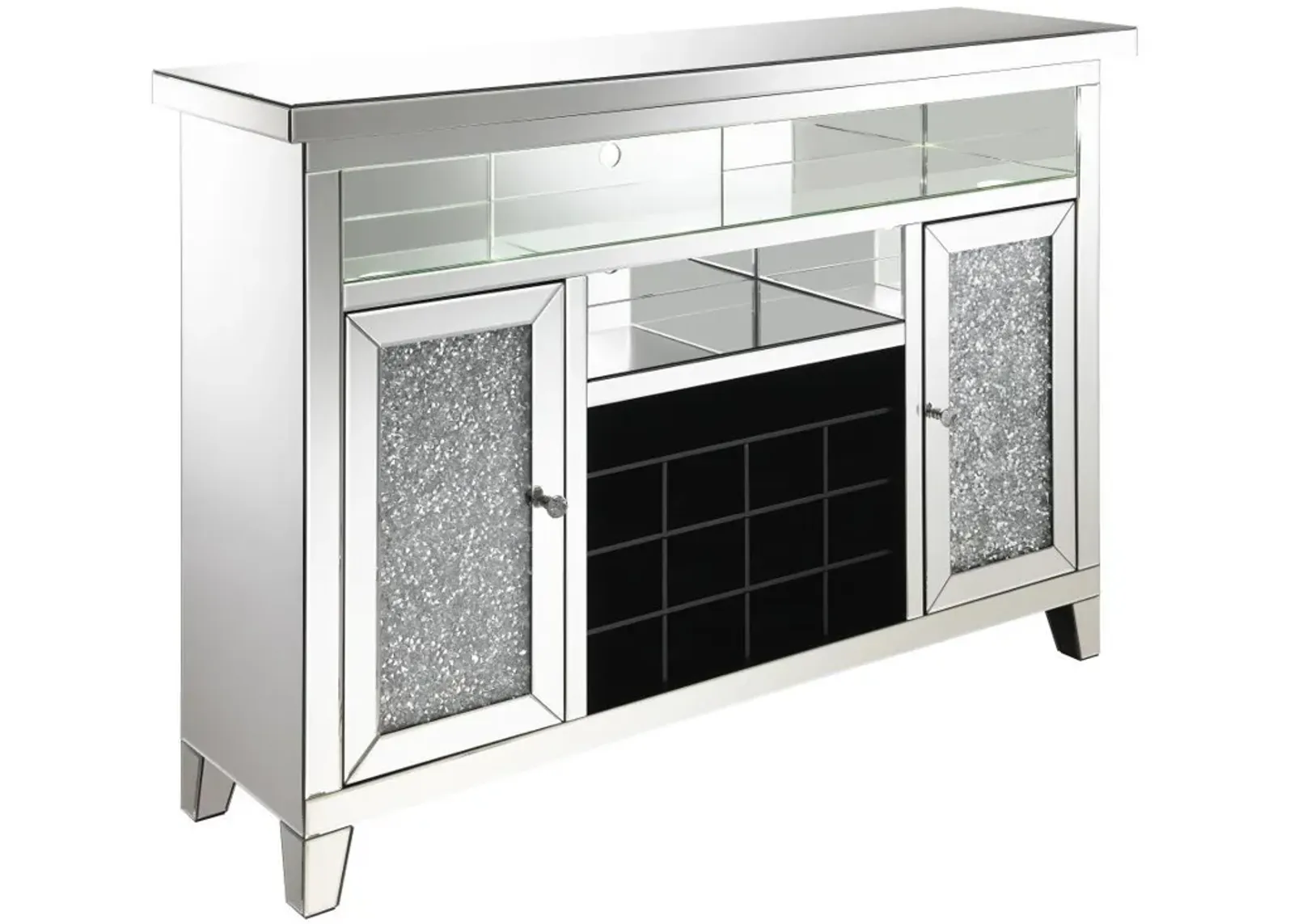 Melinda - 2-Door Wine Cabinet With Lighting Mirror