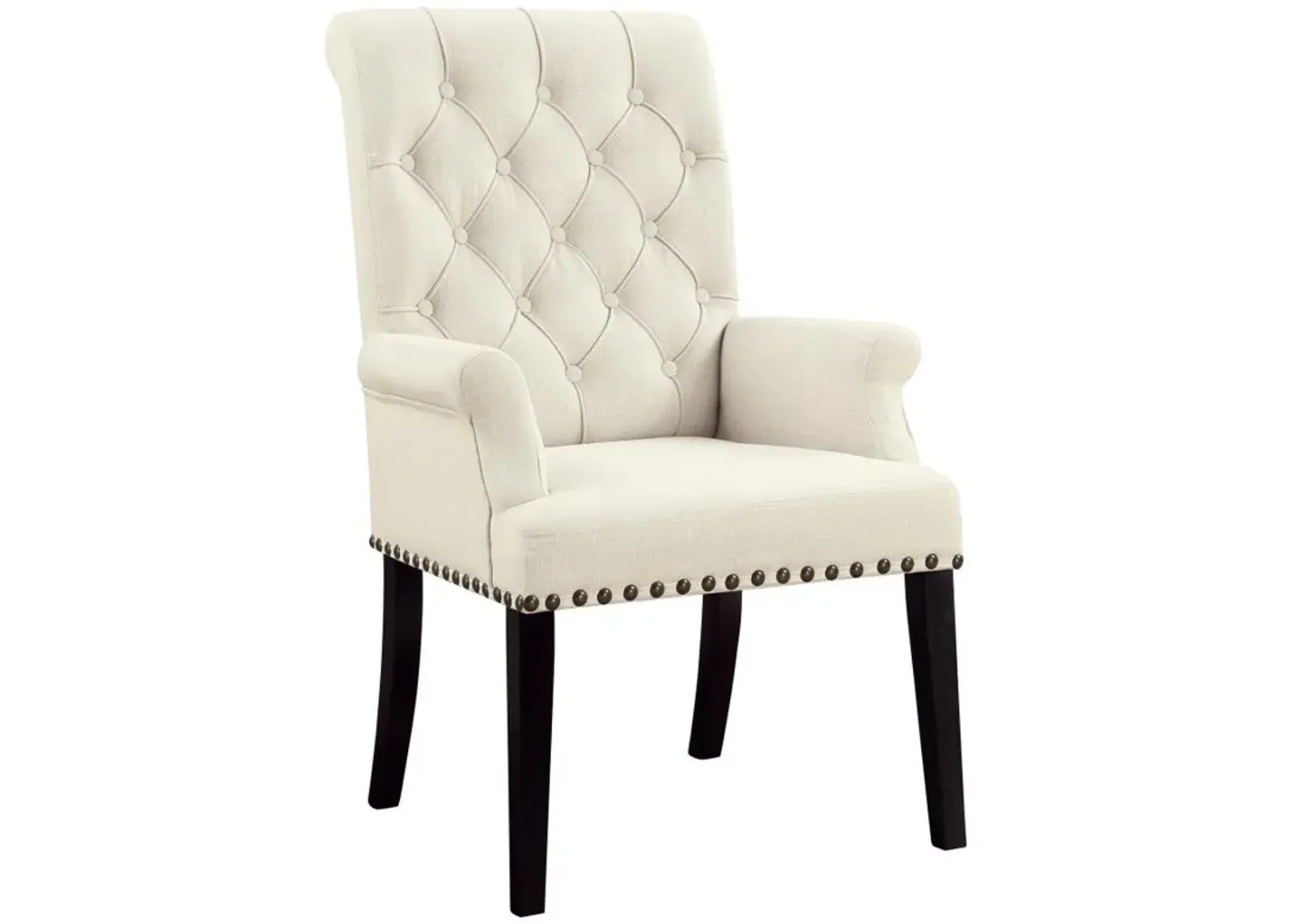 Alana - Fabric Upholstered Dining Arm Chair - Beige