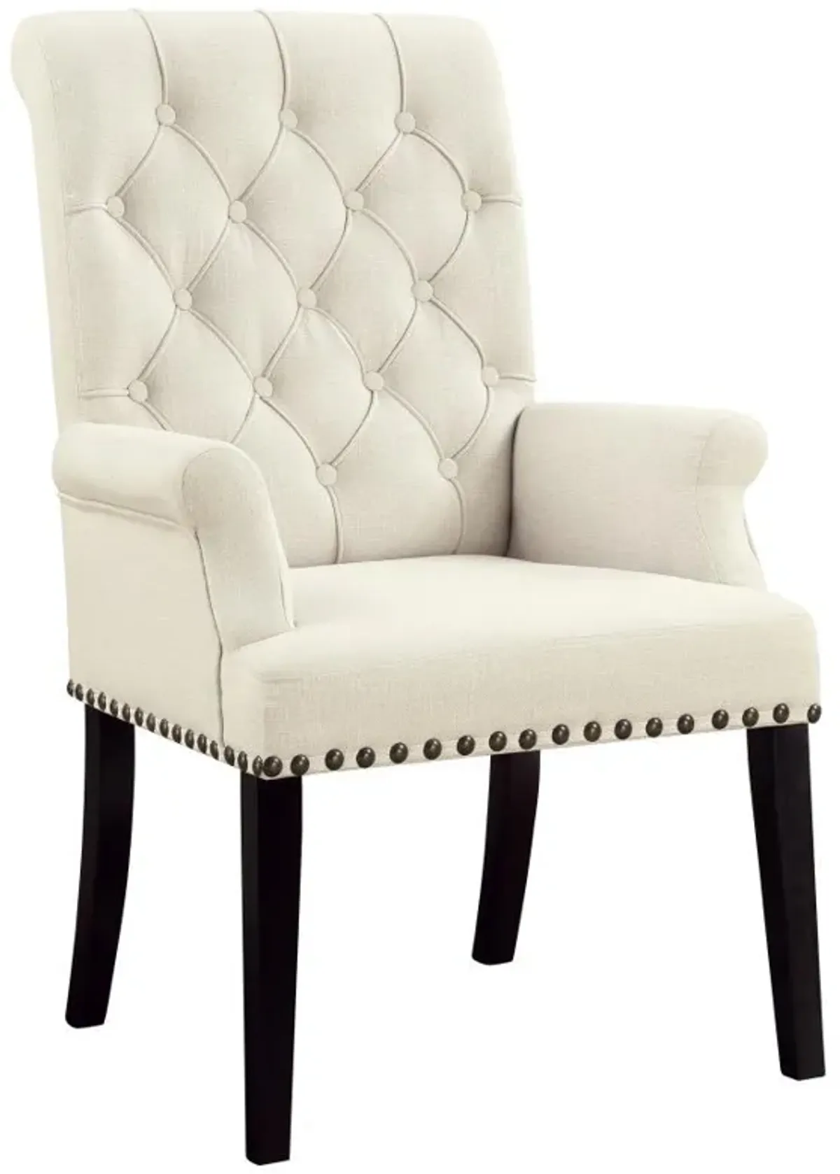 Alana - Fabric Upholstered Dining Arm Chair - Beige