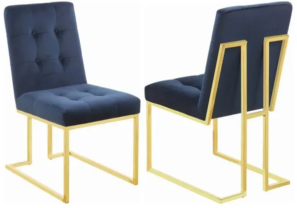 Cisco - Velvet Upholstered Dining Side Chair (Set of 2) - Gold