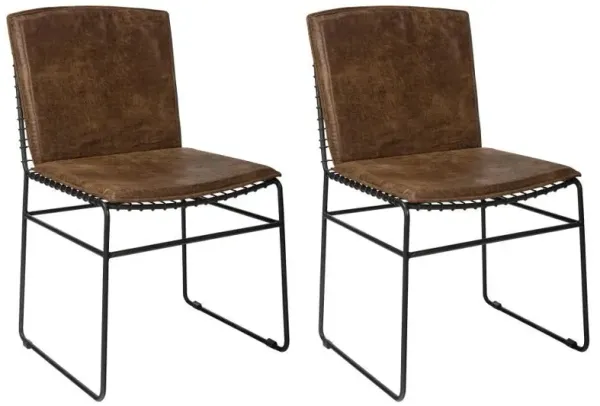 Abbott - Metal Dining Side Chair (Set of 2) - Antique Brown