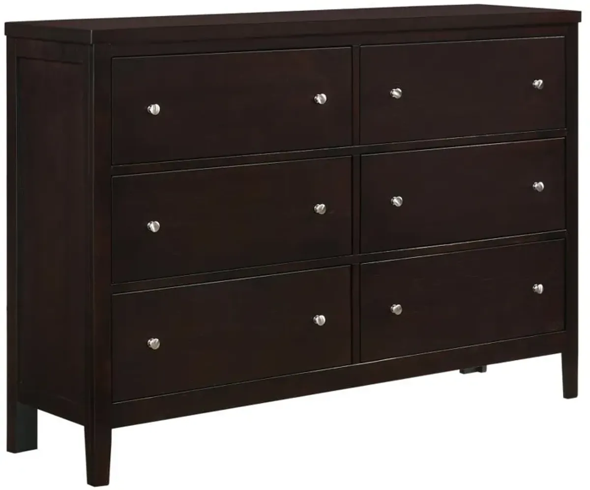 Carlton - 6-Drawer Dresser - Cappuccino