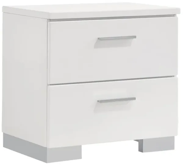 Felicity - 2-Drawer Nightstand - White High Gloss