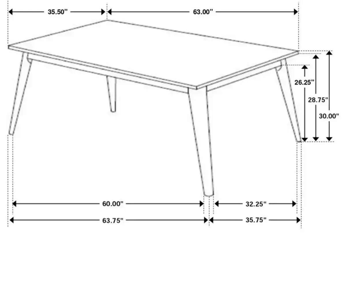 Everett - Rectangular Faux Marble Dining Table - White