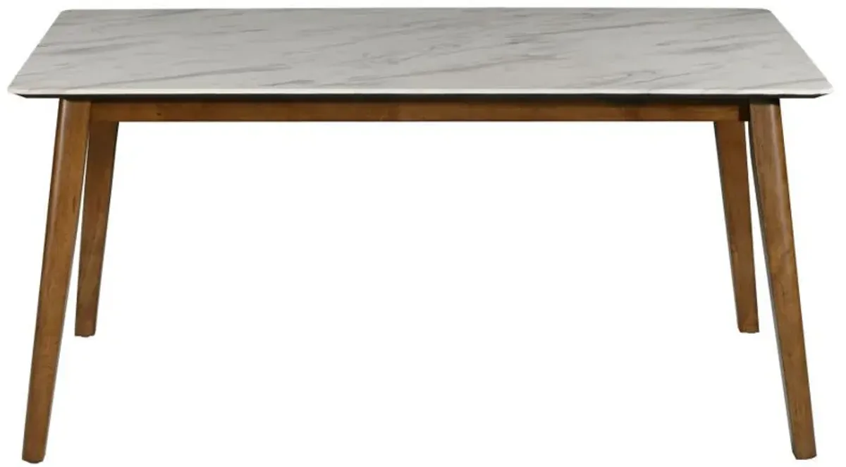 Everett - Rectangular Faux Marble Dining Table - White