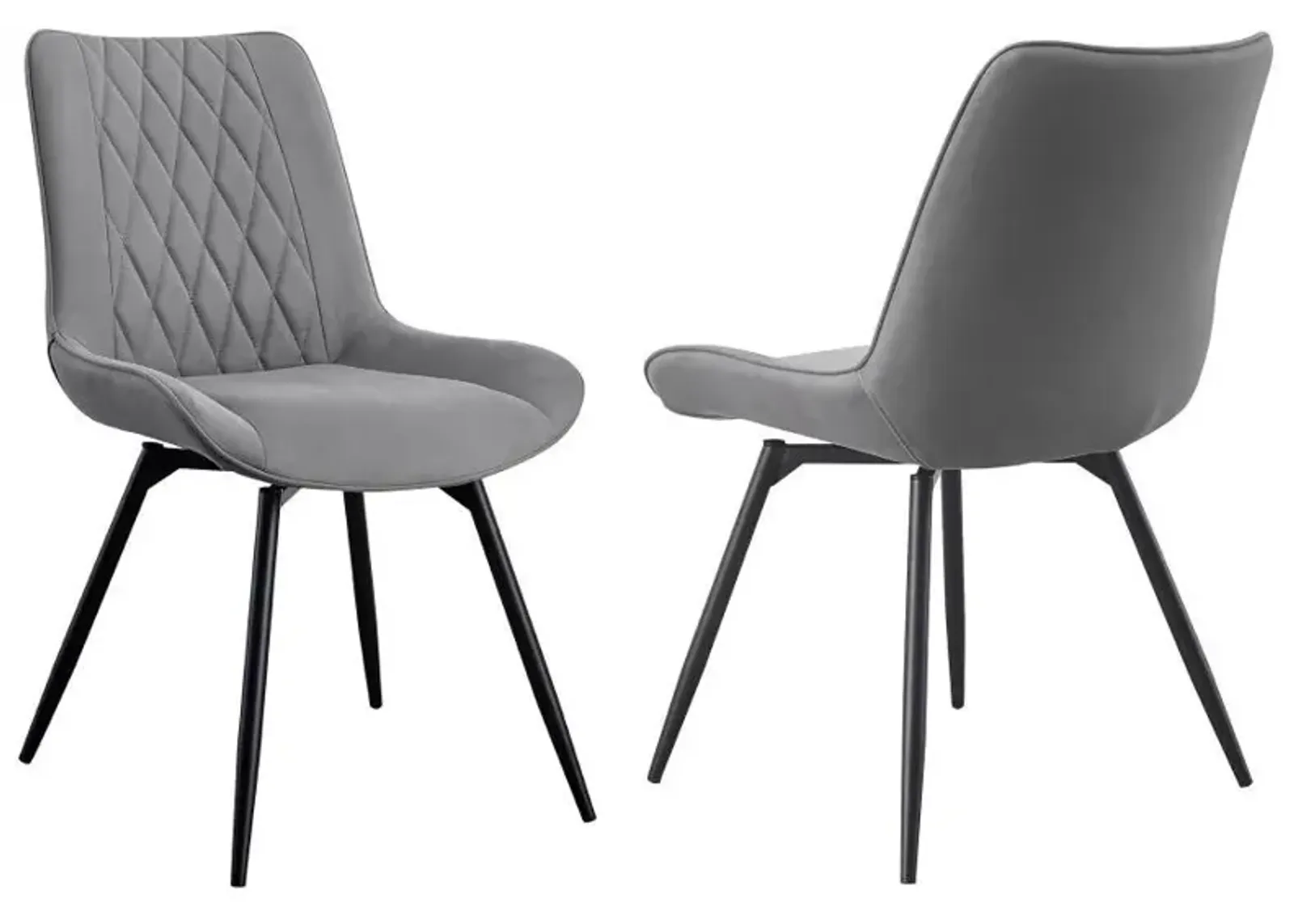 Diggs - Upholstered Swivel Dining Side Chair (Set of 2) - Gray