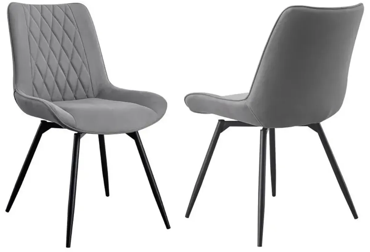 Diggs - Upholstered Swivel Dining Side Chair (Set of 2) - Gray