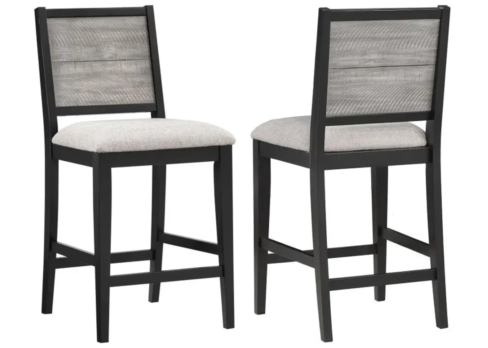 Elodie - Wood Counter Chair (Set of 2) - Gray And Black