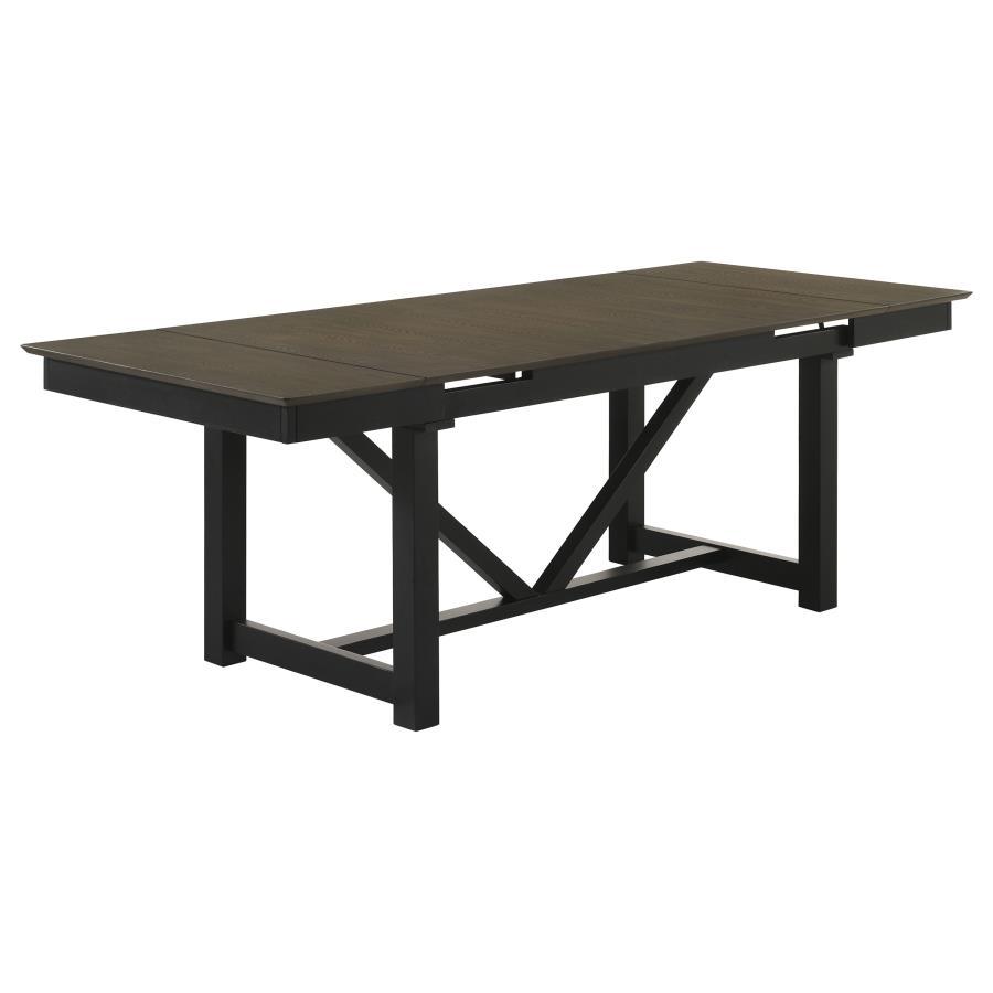 Malia - Rectangular Dining Table With Refractory Extension Leaf - Black