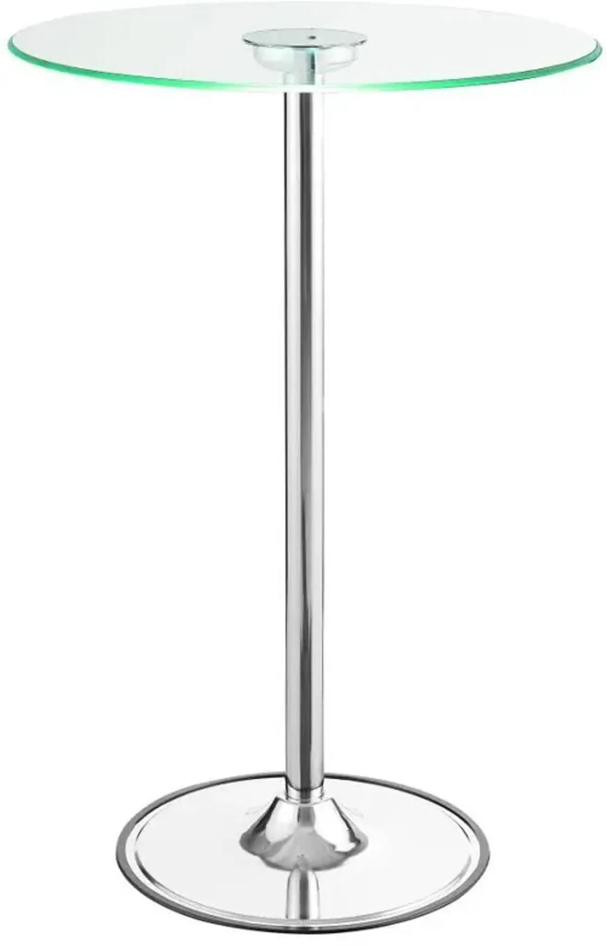 Thea - Round Glass Top LED Bistro Bar Table - Chrome