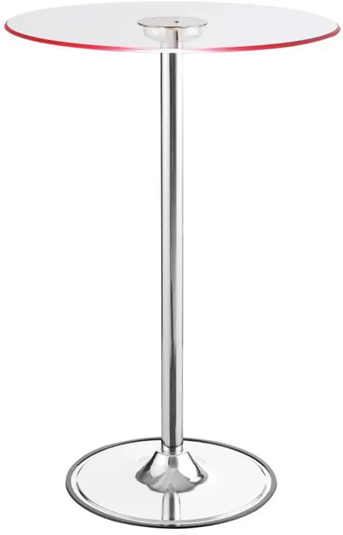 Thea - Round Glass Top LED Bistro Bar Table - Chrome