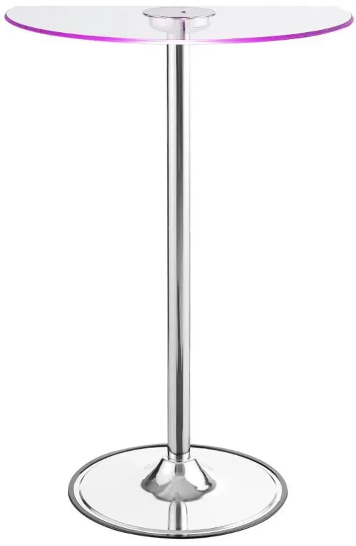 Thea - Round Glass Top LED Bistro Bar Table - Chrome