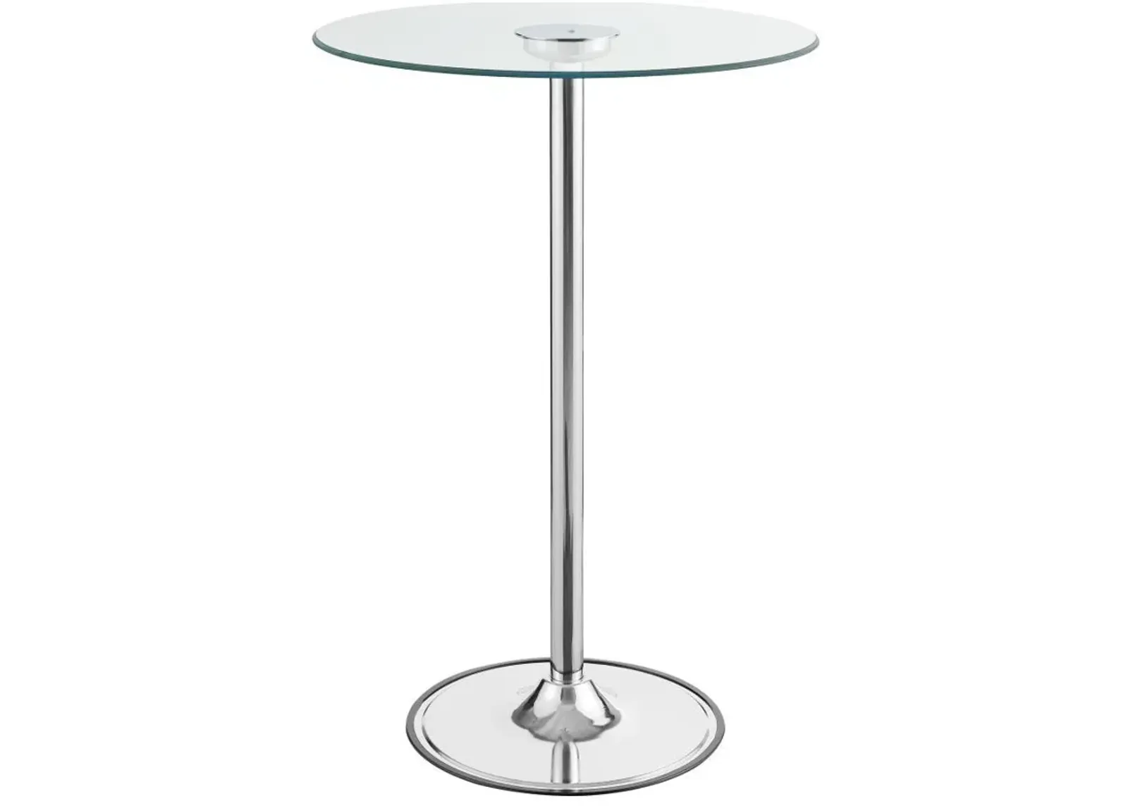 Thea - Round Glass Top LED Bistro Bar Table - Chrome