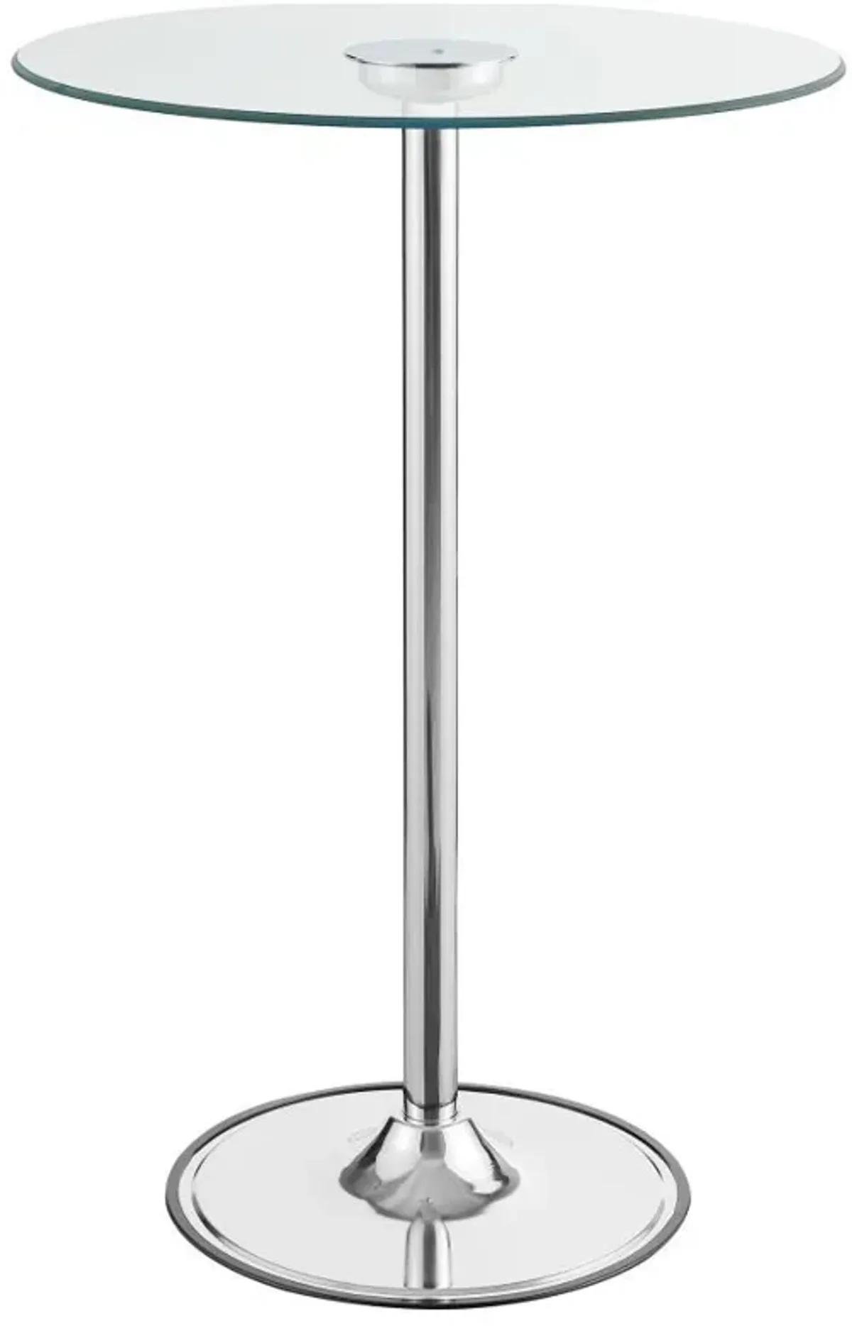 Thea - Round Glass Top LED Bistro Bar Table - Chrome