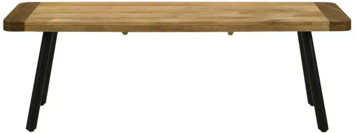 Maverick - Wood Dining Bench - Natural Mango And Black