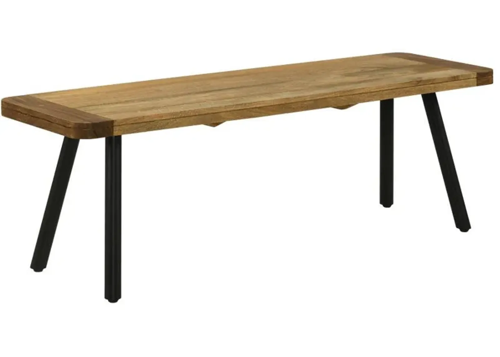 Maverick - Wood Dining Bench - Natural Mango And Black