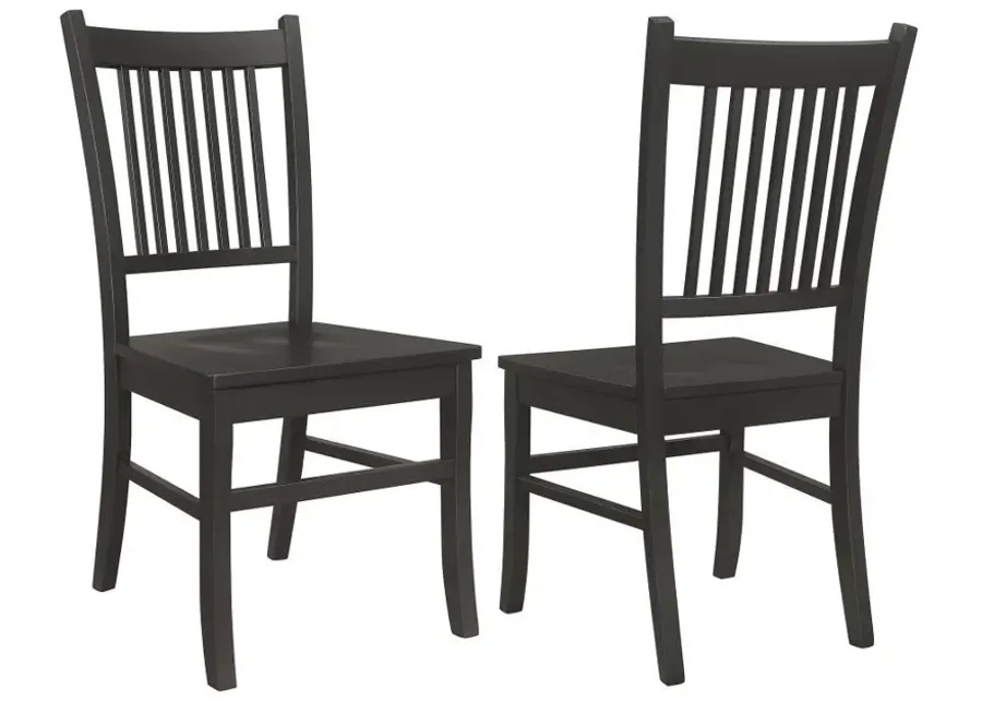 Marbrisa - Slat Back Dining Side Chair (Set of 2) - Matte Black