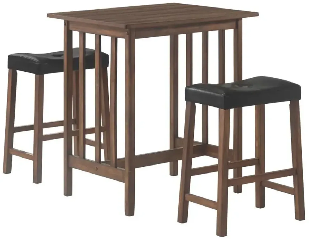 Oleander - 3 Piece Counter Height Dining Table Set Nut - Brown