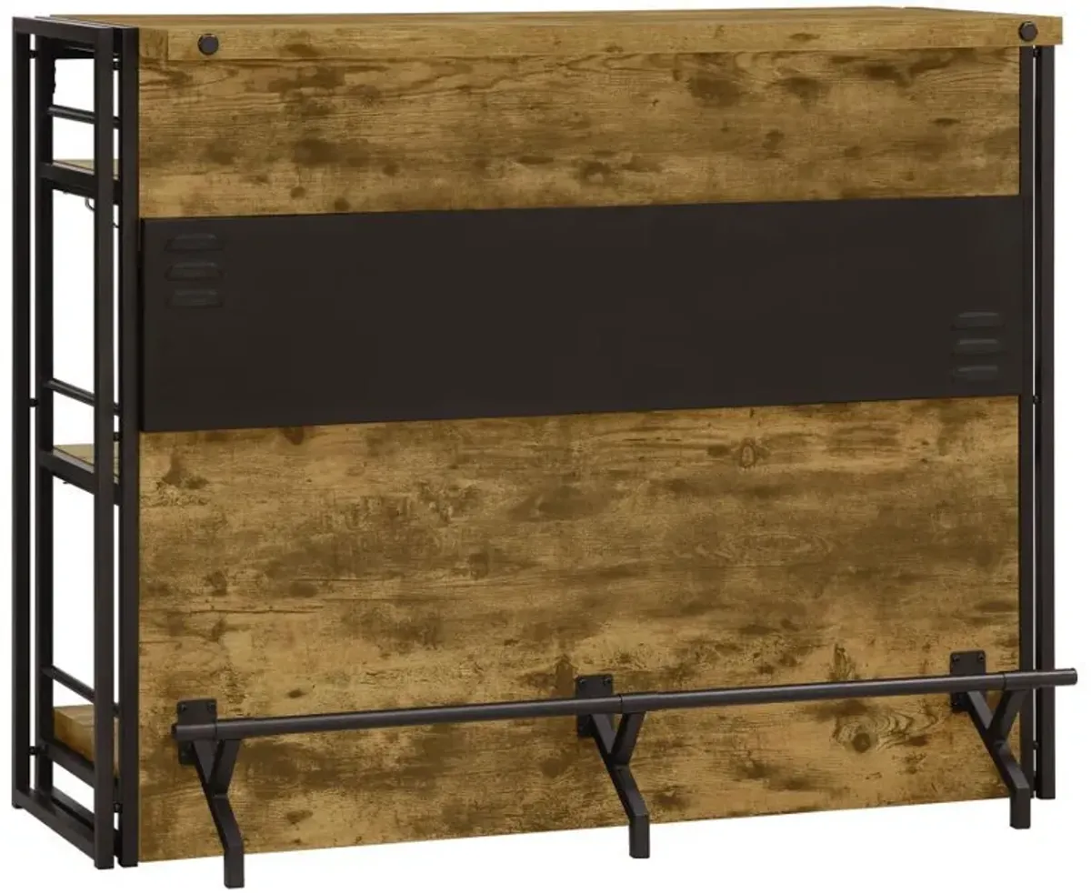 Renaldi - 3-Shelf Home Bar Wine Cabinet - Rustic Nutmeg