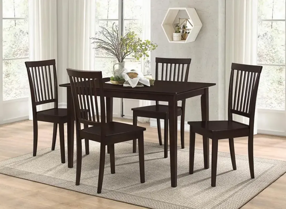 Gomez - 5 Piece Rectangular Dining Table Set - Cappuccino