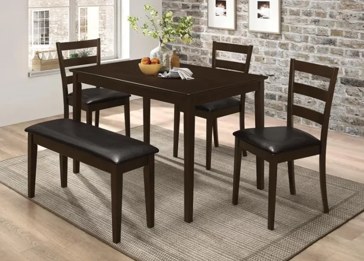 Guillen - 5 Piece Rectangular Dining Table Set - Cappuccino