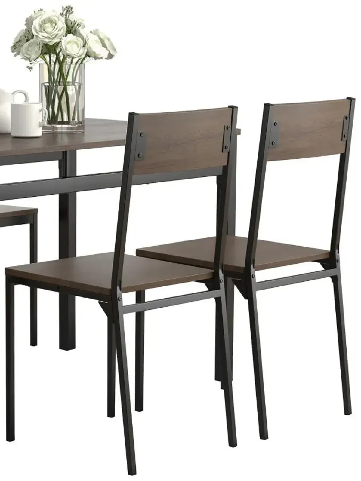 Lana - 5 Piece Rectangular Dining Set - Dark Brown And Black