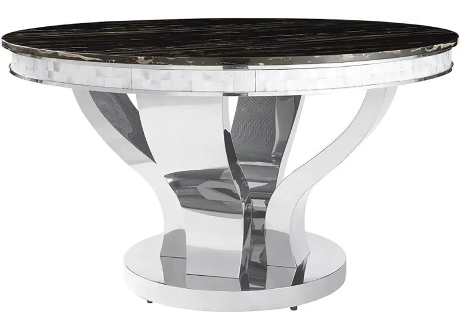 Anchorage - Round Glass Top Dining Table - Chrome