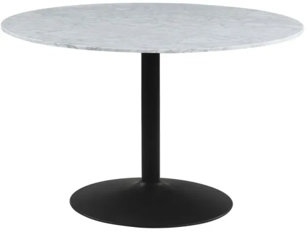 Bartole - Round Dining Table - White And Matte Black