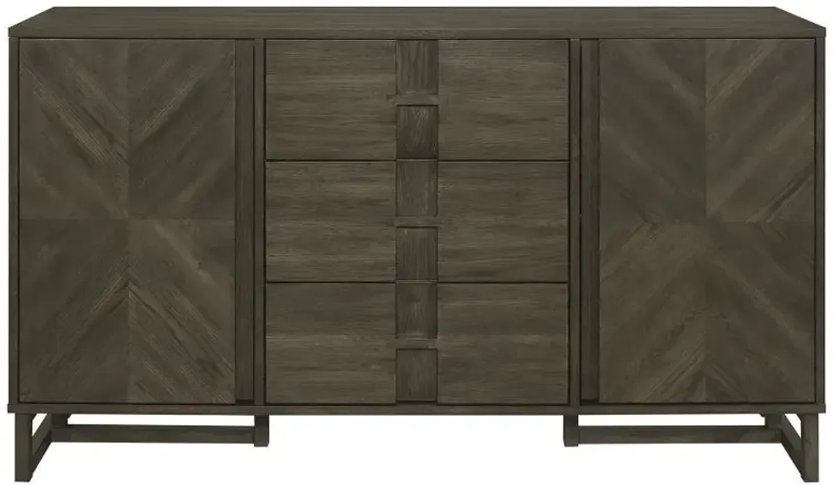 Kelly - 3-Drawer Storage Dining Sideboard Buffet - Dark Gray
