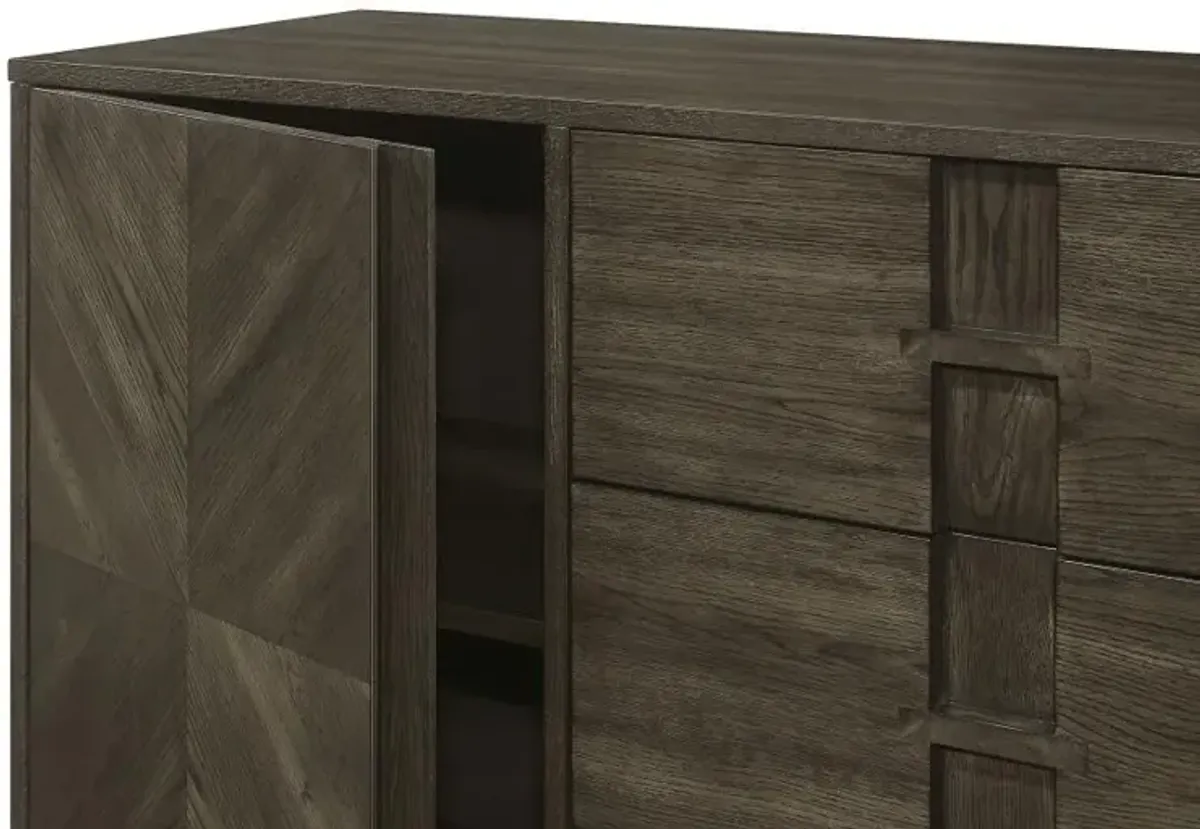 Kelly - 3-Drawer Storage Dining Sideboard Buffet - Dark Gray
