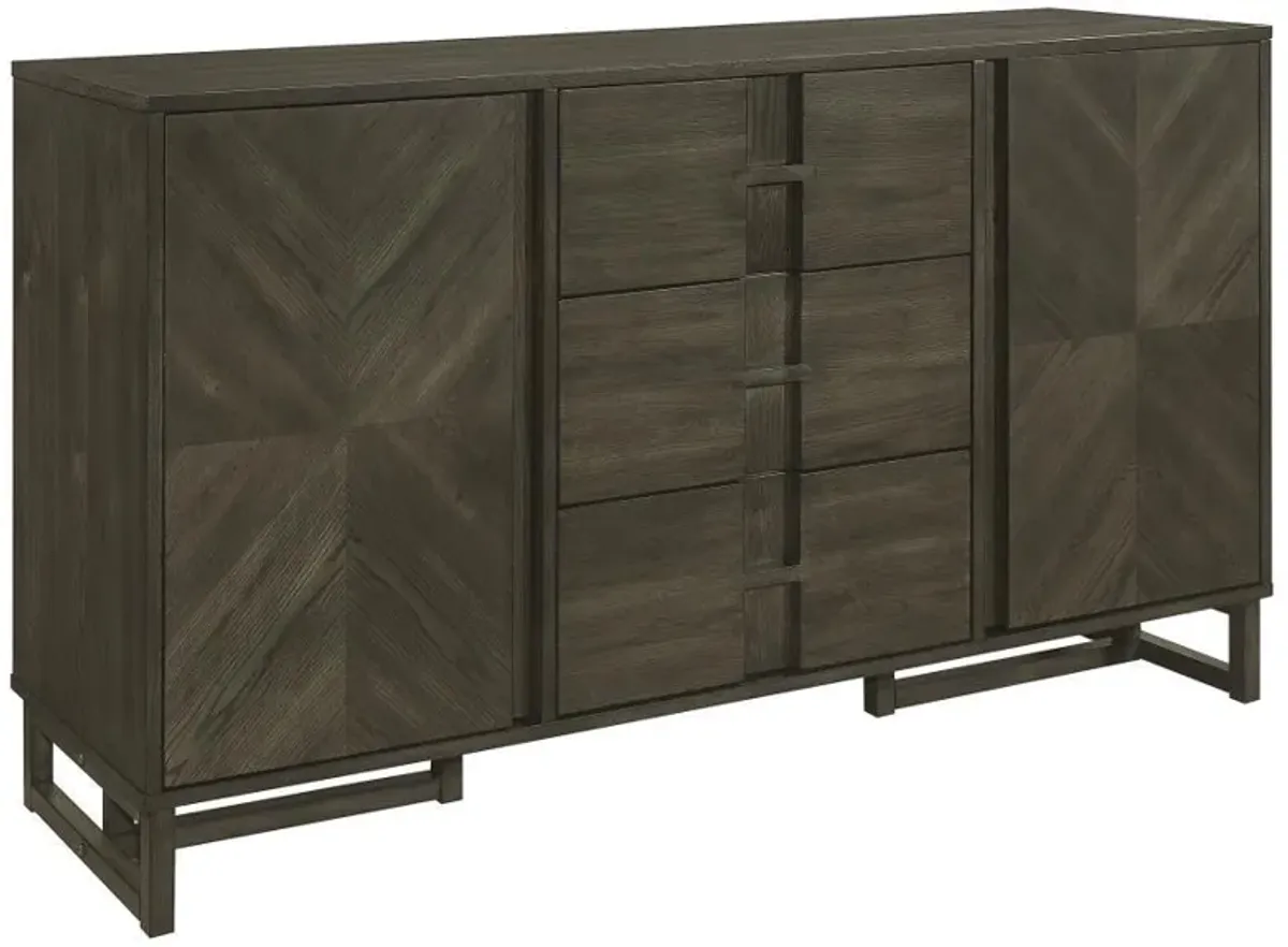 Kelly - 3-Drawer Storage Dining Sideboard Buffet - Dark Gray