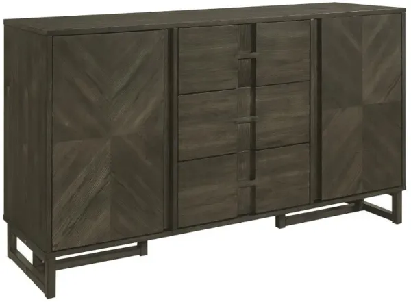 Kelly - 3-Drawer Storage Dining Sideboard Buffet - Dark Gray