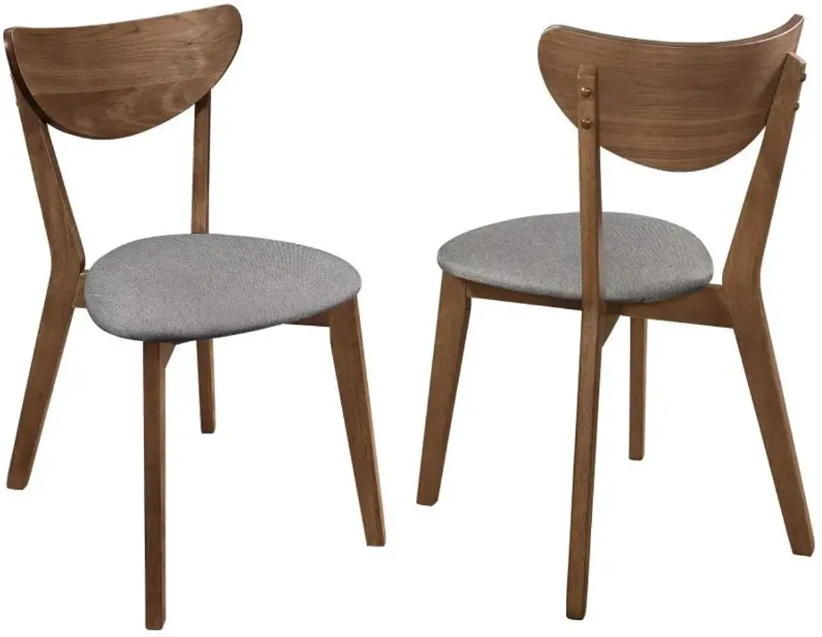 Alfredo - Dining Side Chair (Set of 2) - Gray And Natural Walnut