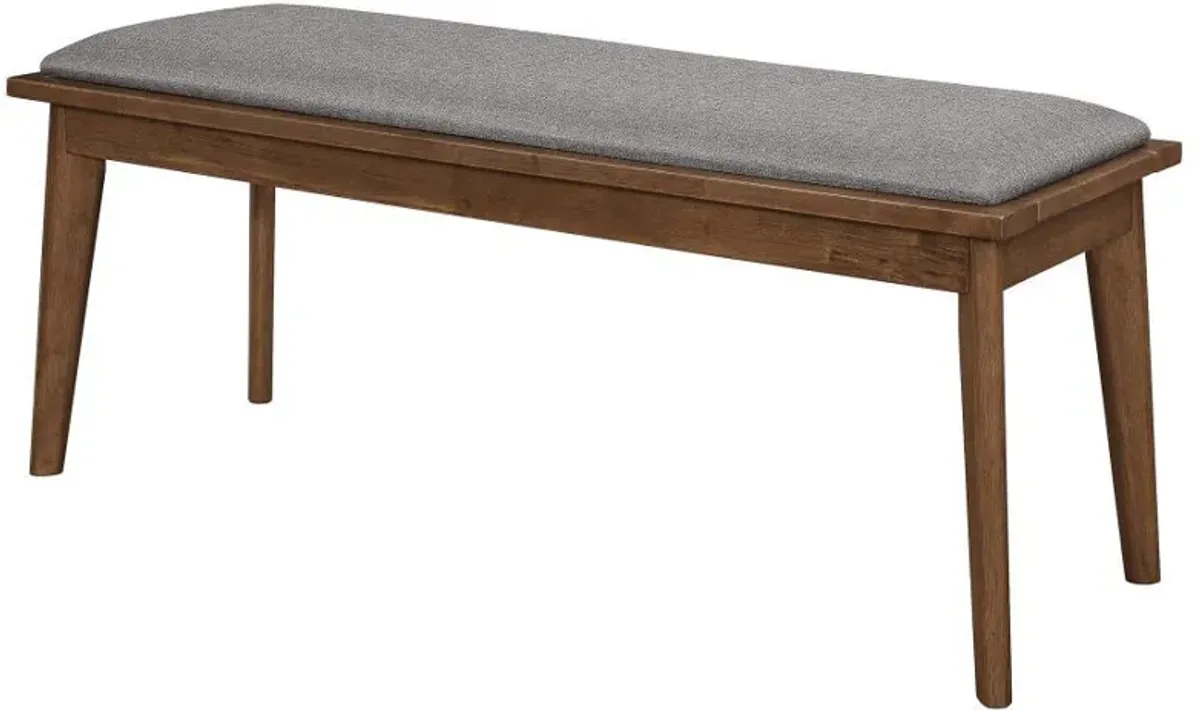 Alfredo - Upholstered Dining Bench - Gray And Natural Walnut