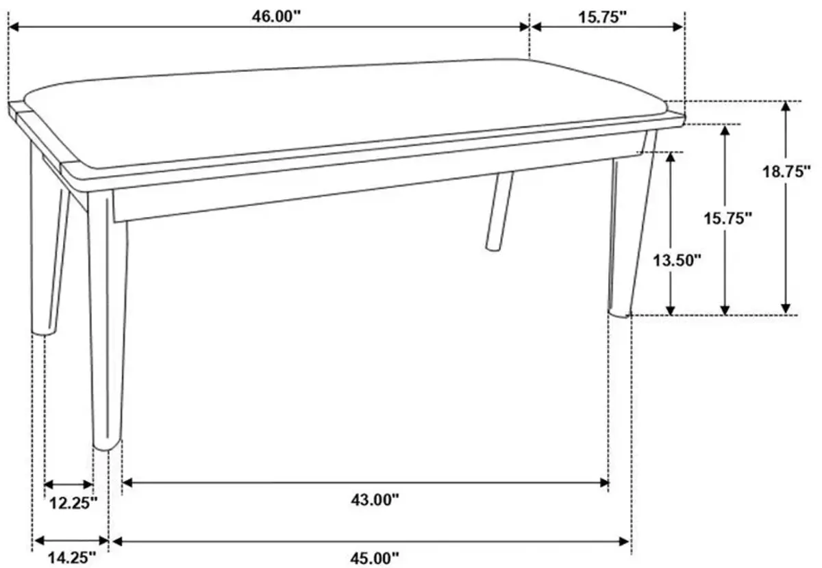 Alfredo - Upholstered Dining Bench - Gray And Natural Walnut