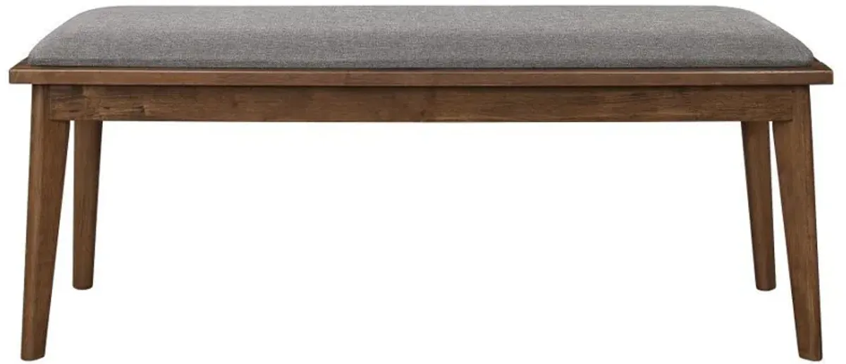 Alfredo - Upholstered Dining Bench - Gray And Natural Walnut