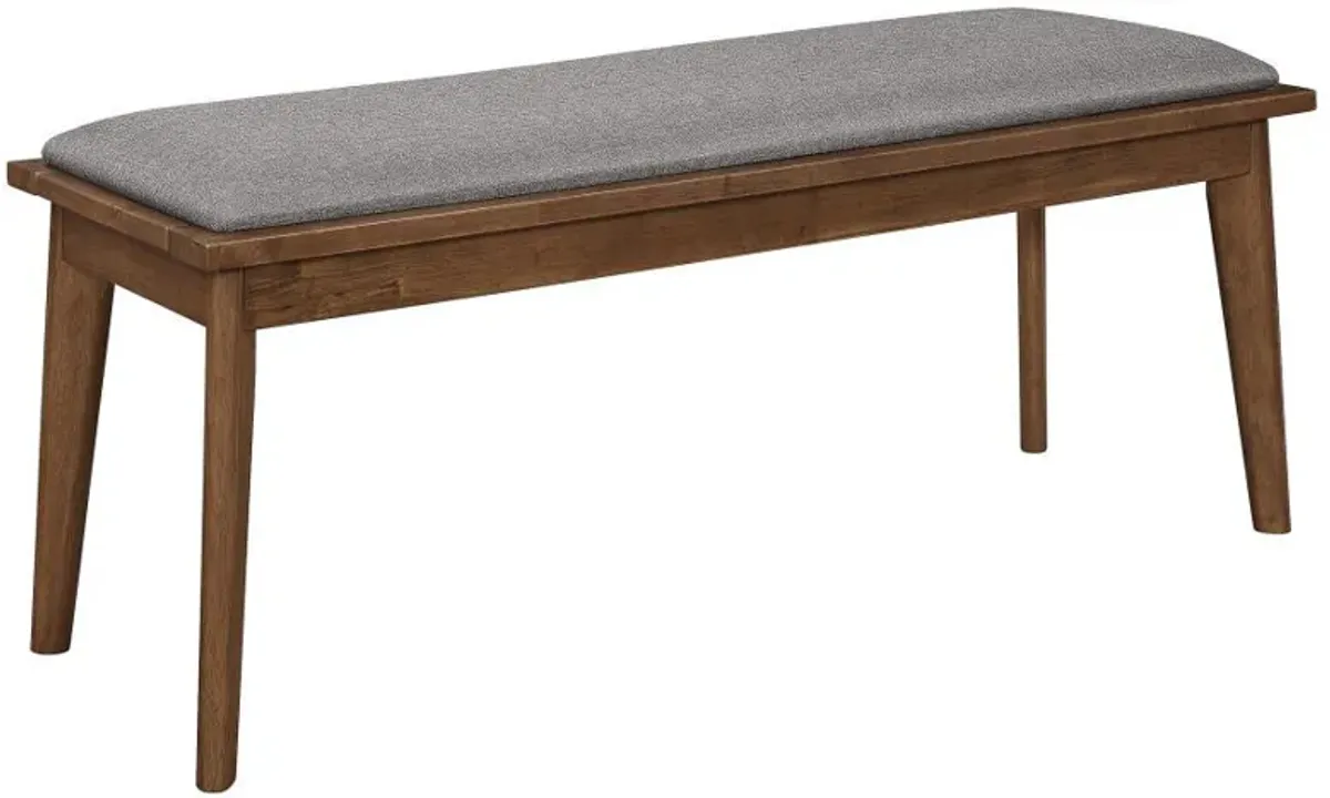 Alfredo - Upholstered Dining Bench - Gray And Natural Walnut