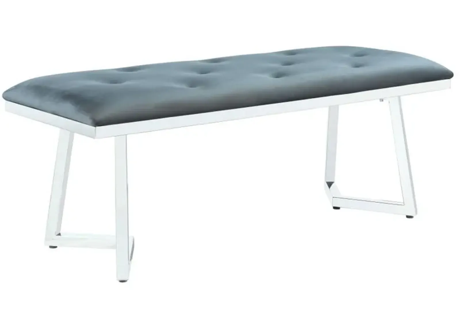 Beaufort - Velvet Upholstered Dining Bench - Steel Gray