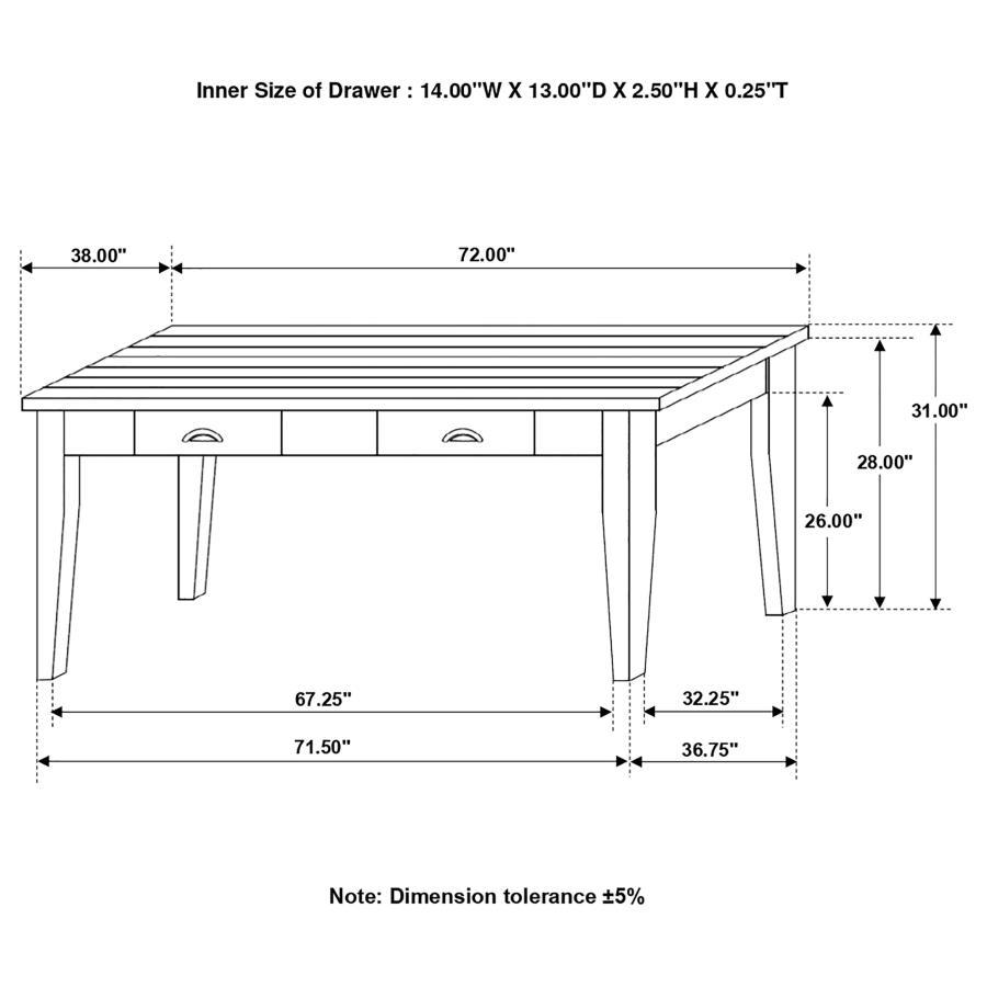 Kingman - 4-Drawer Dining Table - Espresso And White