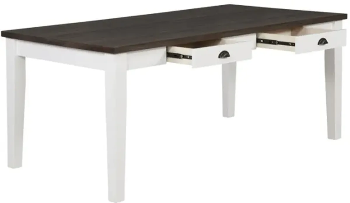 Kingman - 4-Drawer Dining Table - Espresso And White