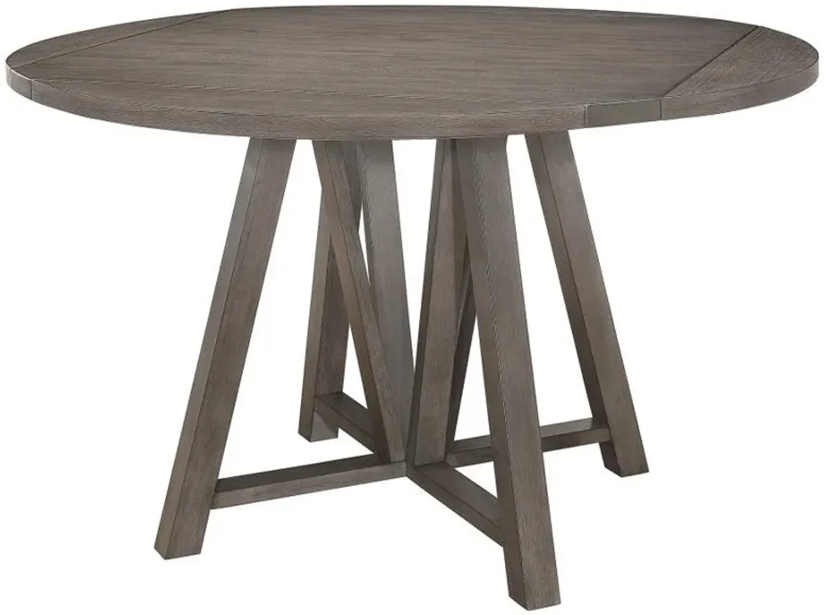 Athens - Round Drop Leaf Counter Dining Table - Gray