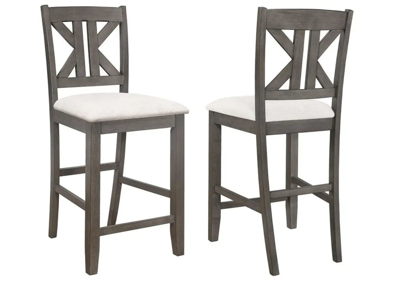 Athens - Wood Counter Chair With Cushion (Set of 2) - Barn Gray