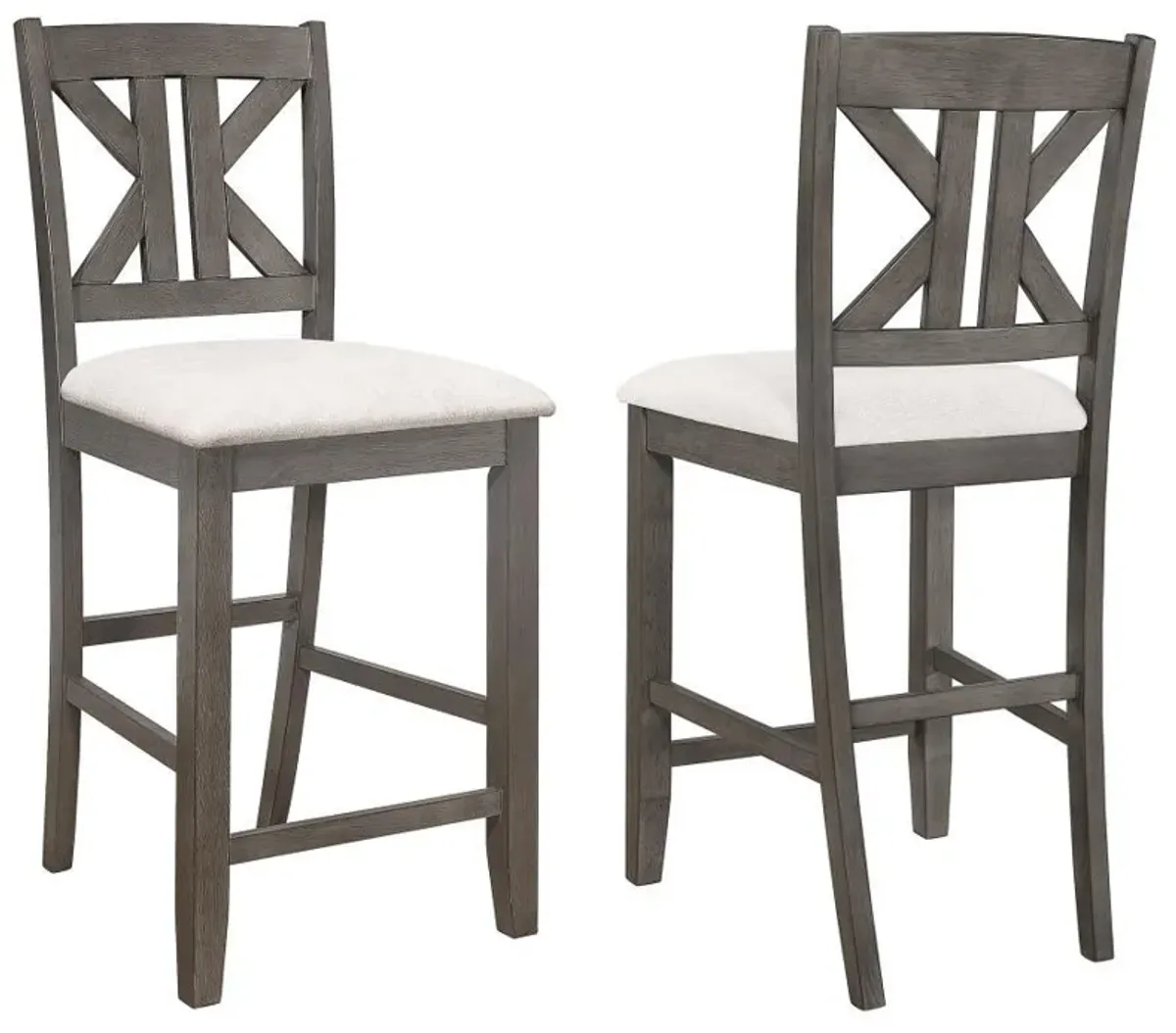 Athens - Wood Counter Chair With Cushion (Set of 2) - Barn Gray