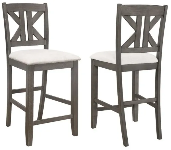 Athens - Wood Counter Chair With Cushion (Set of 2) - Barn Gray