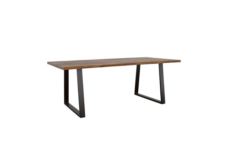 Ditman - Live Edge Dining Table - Gray Sheesham And Black