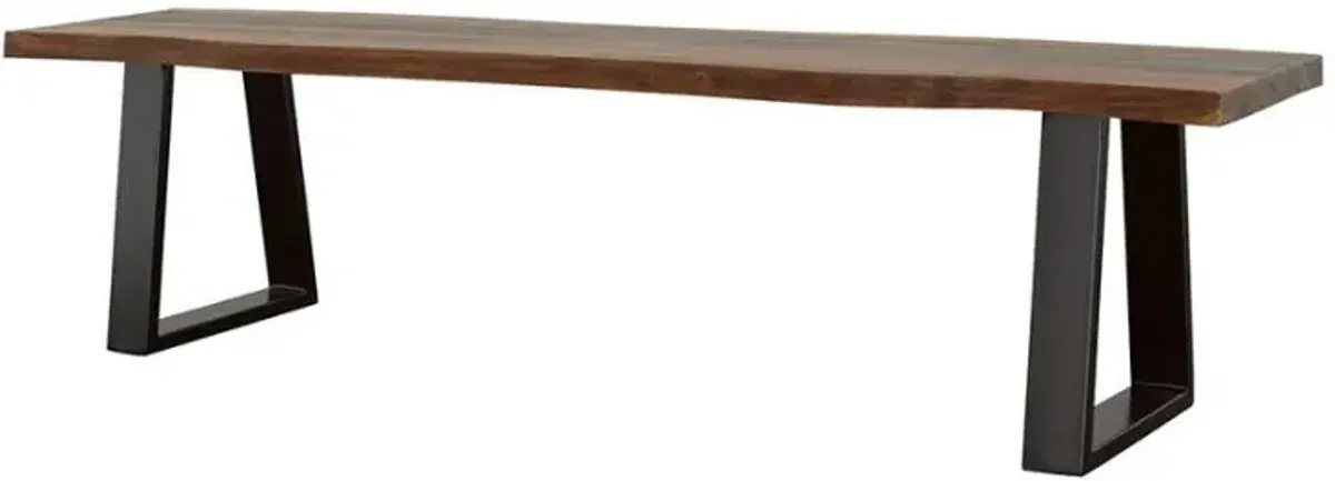 Ditman - Live Edge Wood Dining Bench - Gray Sheesham