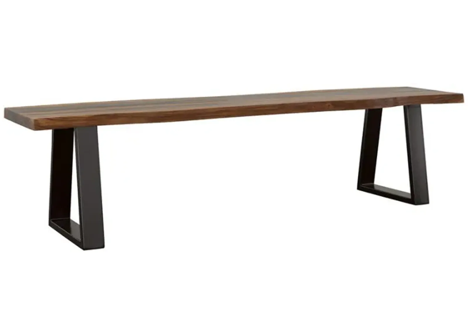 Ditman - Live Edge Wood Dining Bench - Gray Sheesham