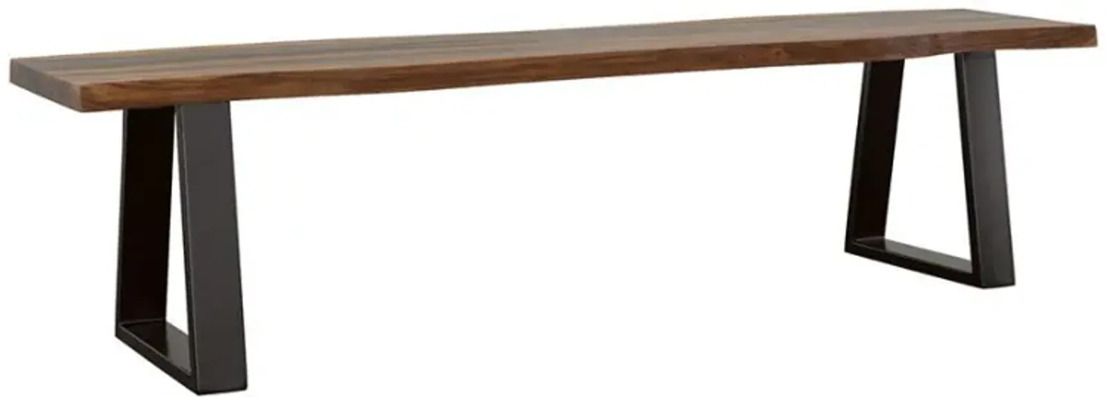 Ditman - Live Edge Wood Dining Bench - Gray Sheesham