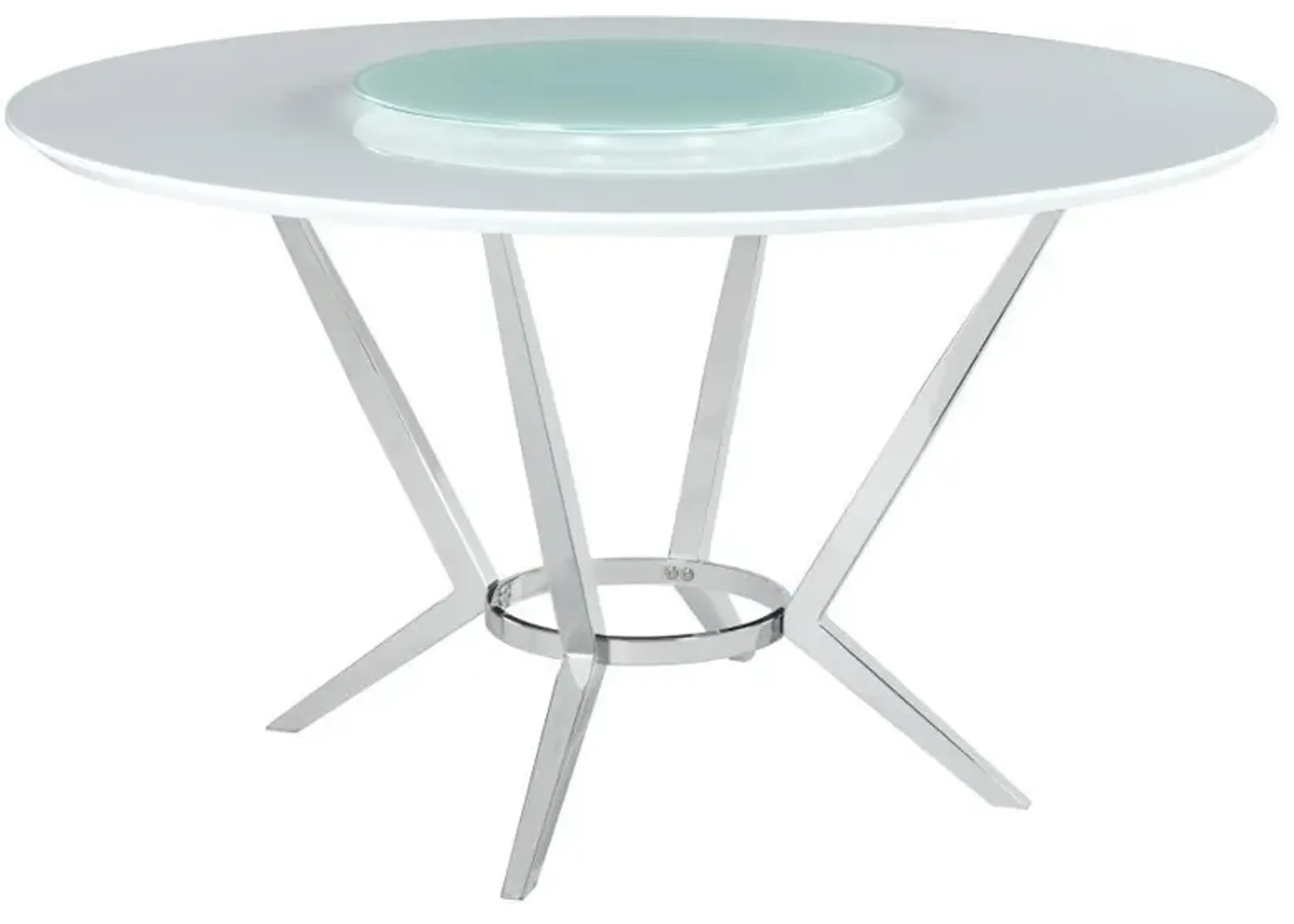 Abby - Round Lazy Susan Dining Table - White High Gloss