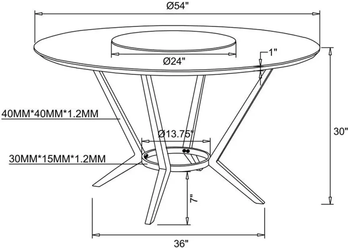 Abby - 5 Piece Round Dining Table Set - White High Gloss